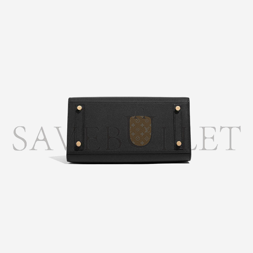 HERMES BIRKIN 25 EPSOM LEATHER BLACK GOLD BUCKLE HIGH END BAG H028369CC89 (25*20*13cm)